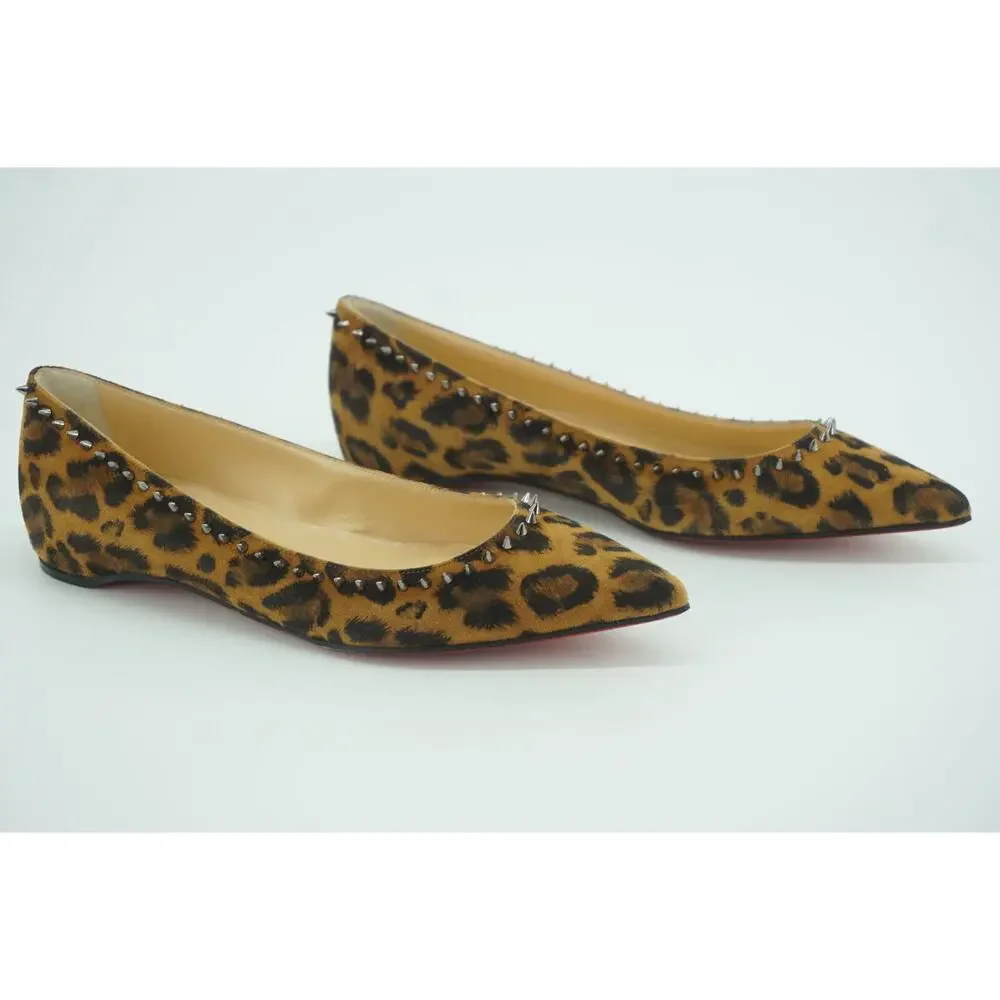 Christian Louboutin Leopard Print Anjalina Pointed Toe Flats